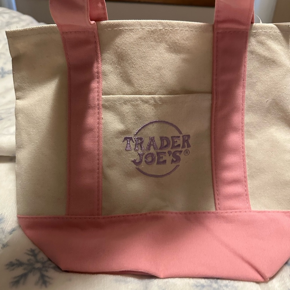 Trader Joe's Pastel Pink Mini canvas  Bag